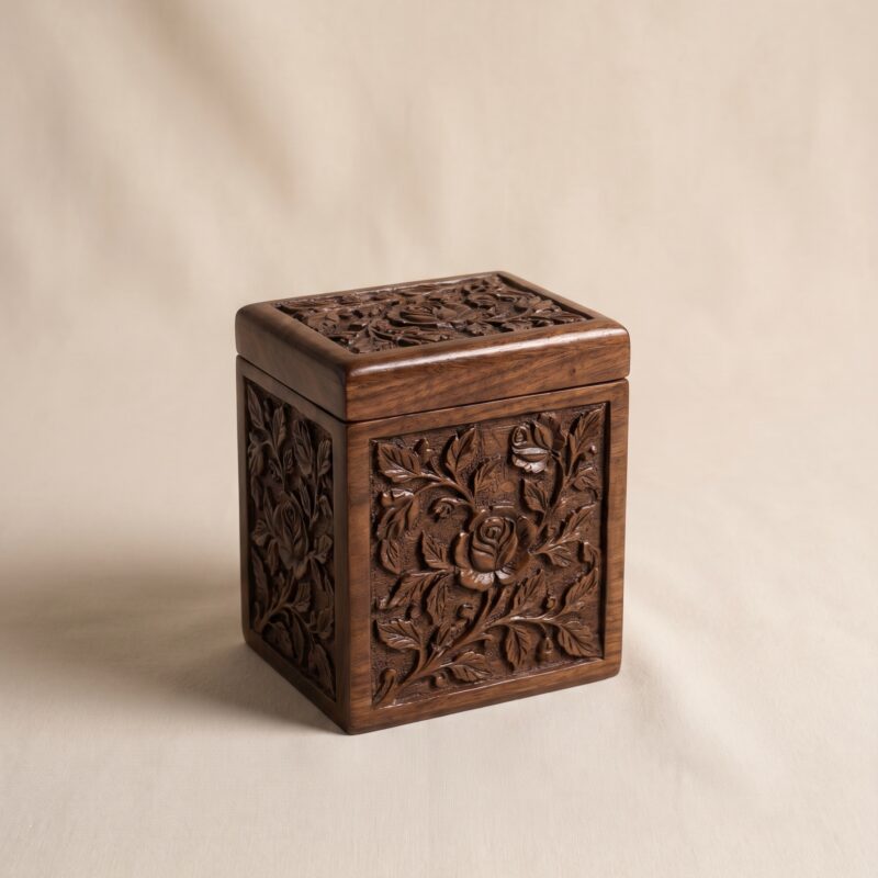 Carved Wooden Jewelry Box
