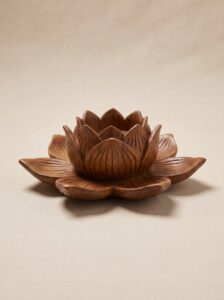 Wooden Lotus Incense Holder
