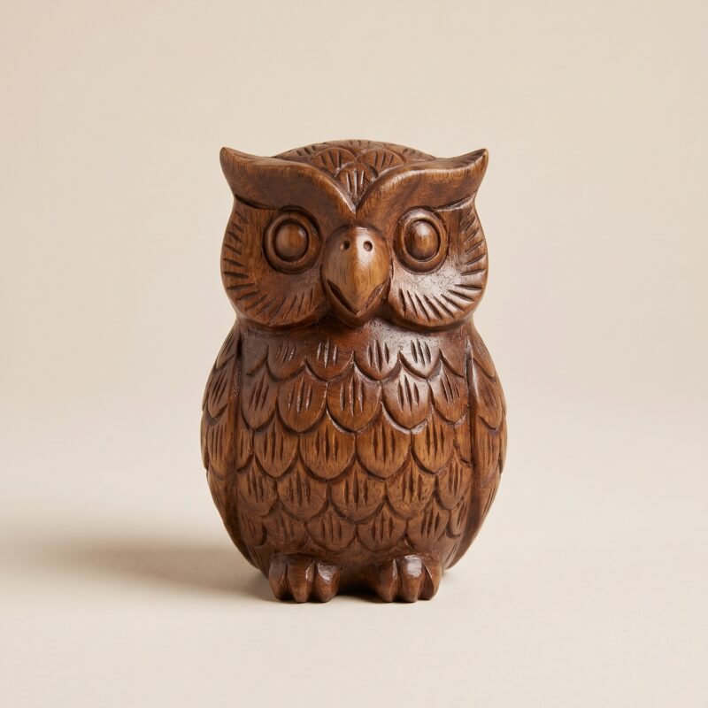 Wooden Owl Showpiece